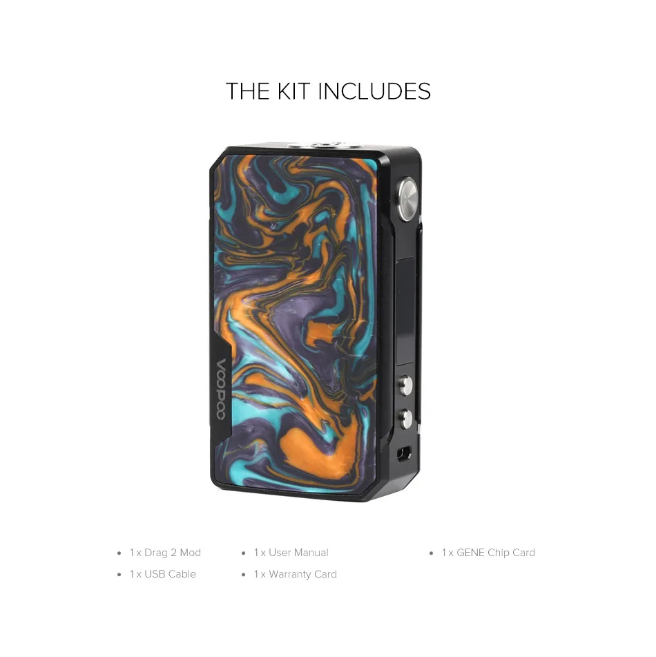 VOOPOO DRAG 2 мод 177 Вт полимерная коробка мод Питание от двойной батареи 18650 Voopoo мод электронная сигарета против Drag Nano X217