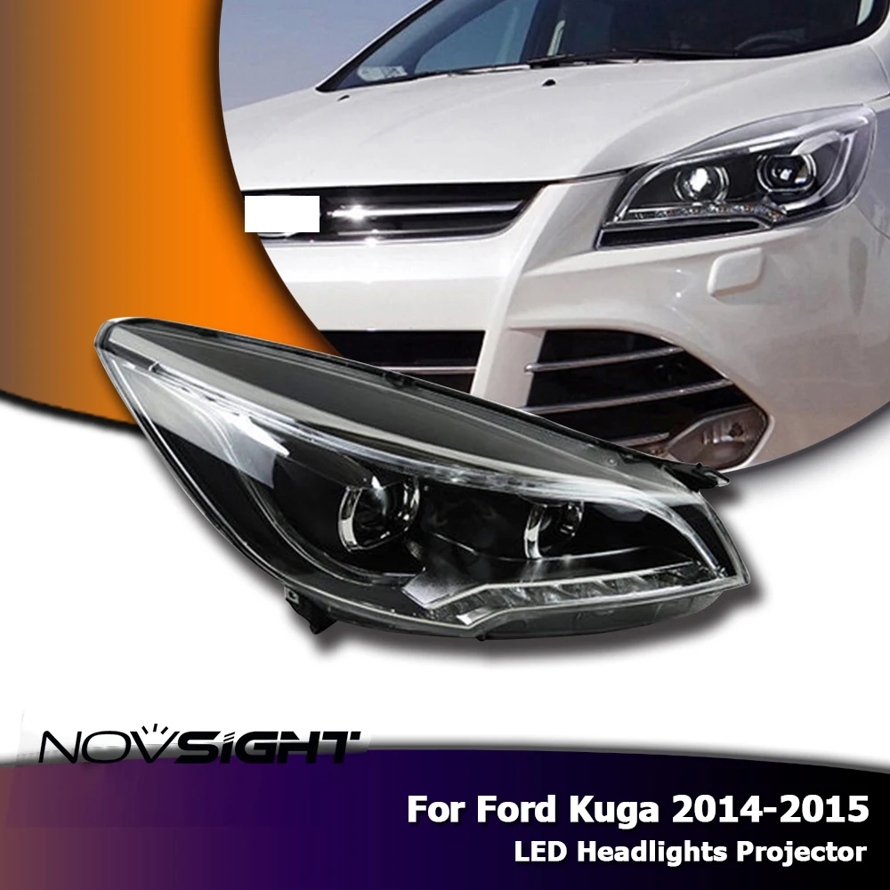 

NOVSIGHT Car LED Light Projector Headlight DRL Fog Light Bi Xenon Lens For Ford Kuga 2014-2015