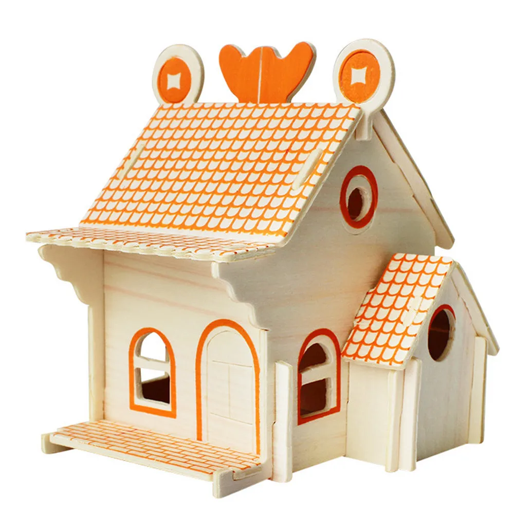 DIY House 3D Puzzle Toys Wooden Adult Children Intelligence B