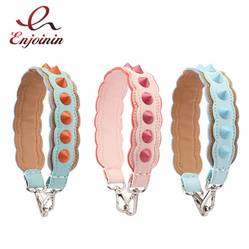 

Fashion colorful macaroon rivet bags part pu leather women ladies bag accessories handbags belts