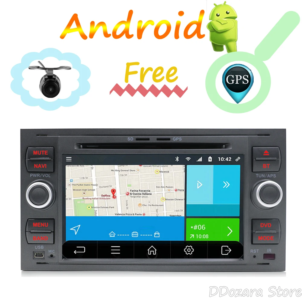 

2 din android Car Stereo Radio Receiver for ford focus/kuga/fusion multimedia player with rear view camera wifi