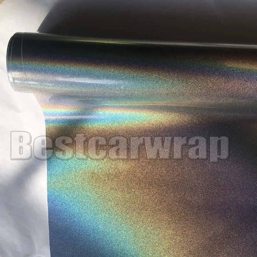 SILVER psychedelic gloss metallic car wrapping film with air bubble free (4)