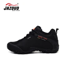 JAZOVO 2016 Man Waterproof Breathable Hiking Shoes Big Size Outdoor Boots Black Trekking Sport Sneakers Men Waterproof Shoes
