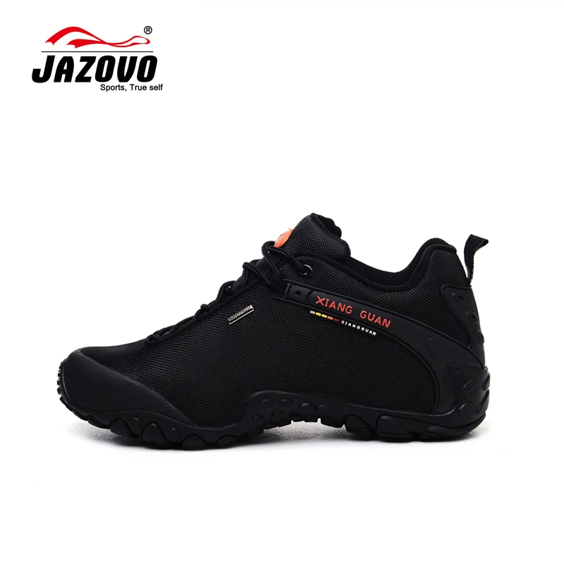 JAZOVO 2016 Man Waterproof Breathable Hiking Shoes Big Size Outdoor Boots Black Trekking Sport Sneakers Men Waterproof Shoes