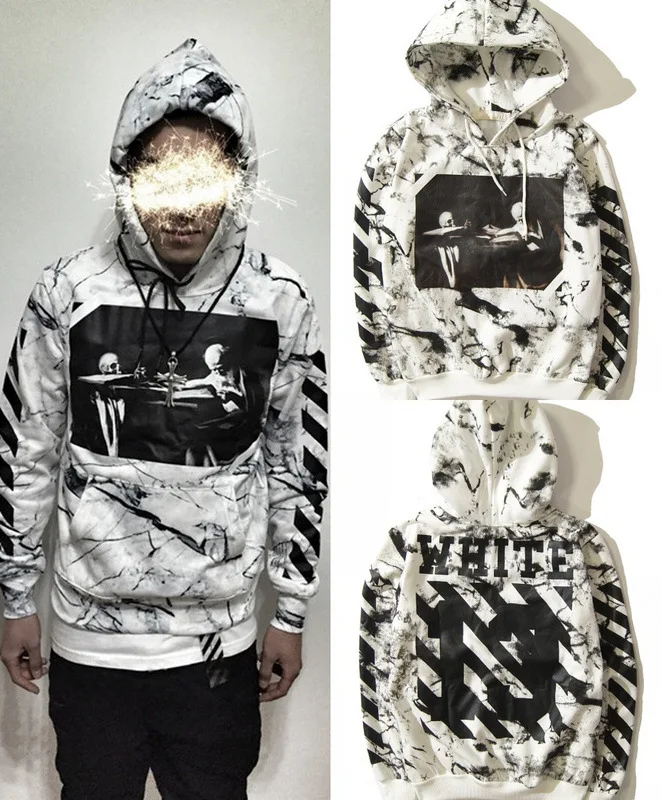 off white tie dye hoodie mens