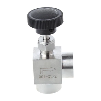 

1/2" BSP Equal Female Thread 304 Stainless Steel Flow Control Shut Off Needle Valve