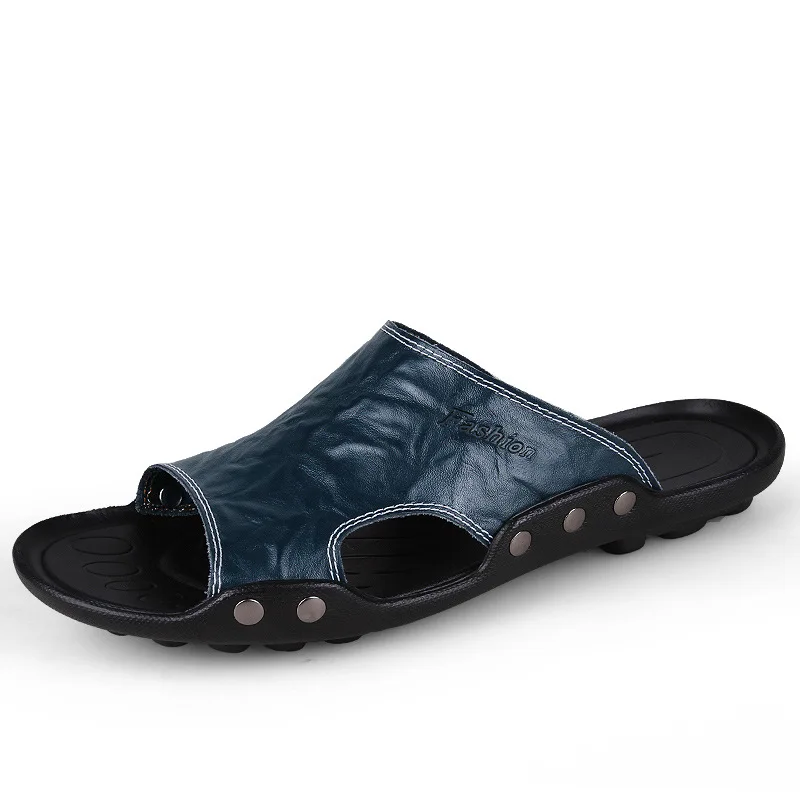 FONIRRA летние мужские сандалии сланцы летние мужские модные легкие сандалии мужские повседневные уличные пляжные непромокаемые тапки 514 - Цвет: Blue