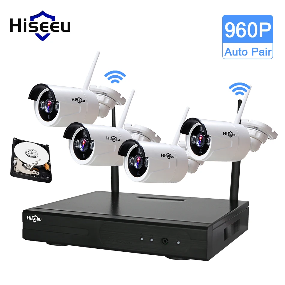 1TB HDD 4CH CCTV System 960P HDMI NVR 4PCS 1 3 MP IR Outdoor P2P Wireless