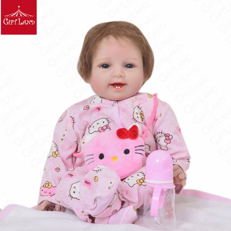 

Reborn Baby Doll Soft Body SIlicone Reborn Babies Doll Lifelike Newborn Princess Baby Doll Bonecas Bebes Reborn Smiling Angel