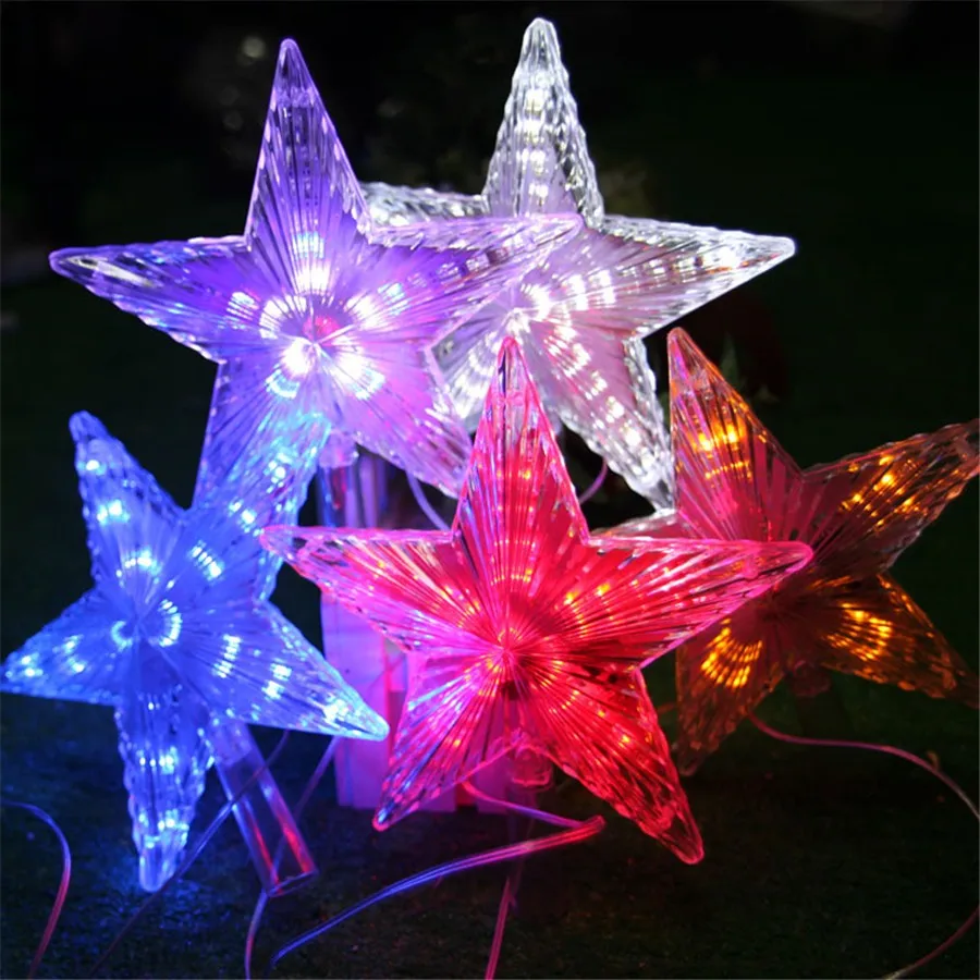 

8 Modes Play LED Star Light 20CM Big Star Waterproof LED Single String Light AC110V/220V Hang on Christmas Tree Decoration Light