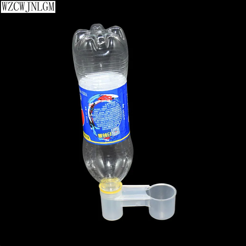 2pieces of portable plastic transparent water bottle bird feeder poultry pigeon waterer accessories