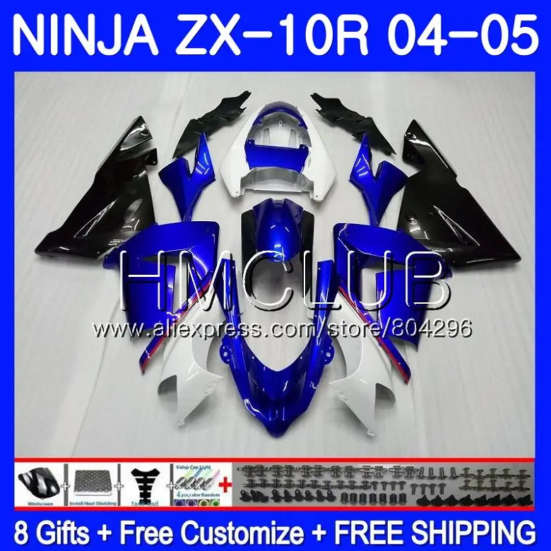 

New blue Bodywork For KAWASAKI NINJA ZX1000 C ZX 10 R ZX-10R 04 05 22HM.22 ZX10R 04 05 ZX1000C ZX 10R 2004 2005 Fairing kit