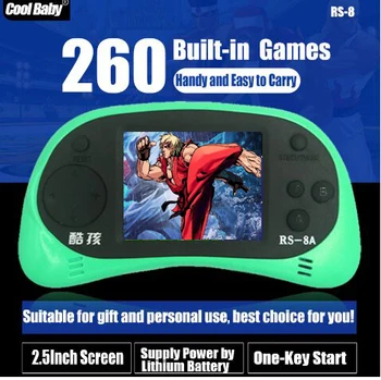 

2.5 inch TFT Display Handheld Game Player 8 bit Video Game Console Built-in 260 Classic Games with AV Cable Support TV Output