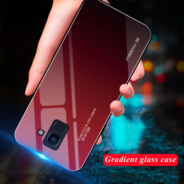 EKDME Tempered Glass Case For Samsung Galaxy S8 S9 S10 Plus S10e A50 A30 70 A7 J6 A8 2018 Note 8 9 M30 M20 Aurora Colorful Cover