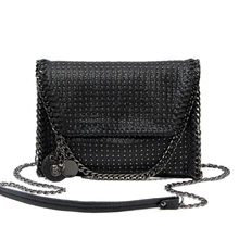KEYTREND Women Shoulder Bag Rivet Style Small Black Messenger & Crossbody Handbags For Ladies Souvenir And New Year Gifts KSB066