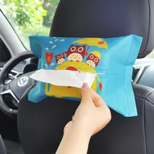 Креативная универсальная мультяшная сдвигающая панель для крыши автомобиля, спинки сиденья, подвесная Сумочка для салфеток, милая коробка для бумажных салфеток для домашнего использования автомобиля