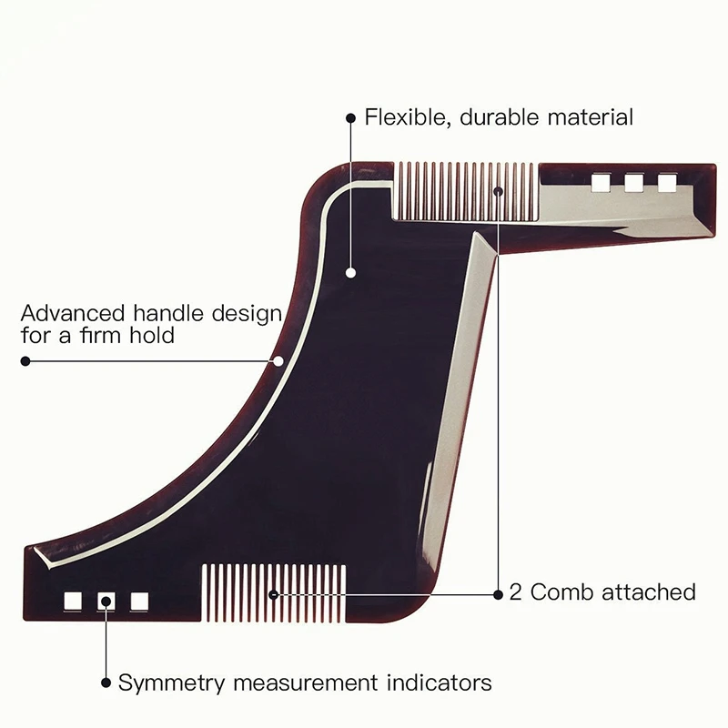 Новый инструмент для формирования бороды и шаблон для укладки плюс встроенный гребень для идеальной линии и окантовки
