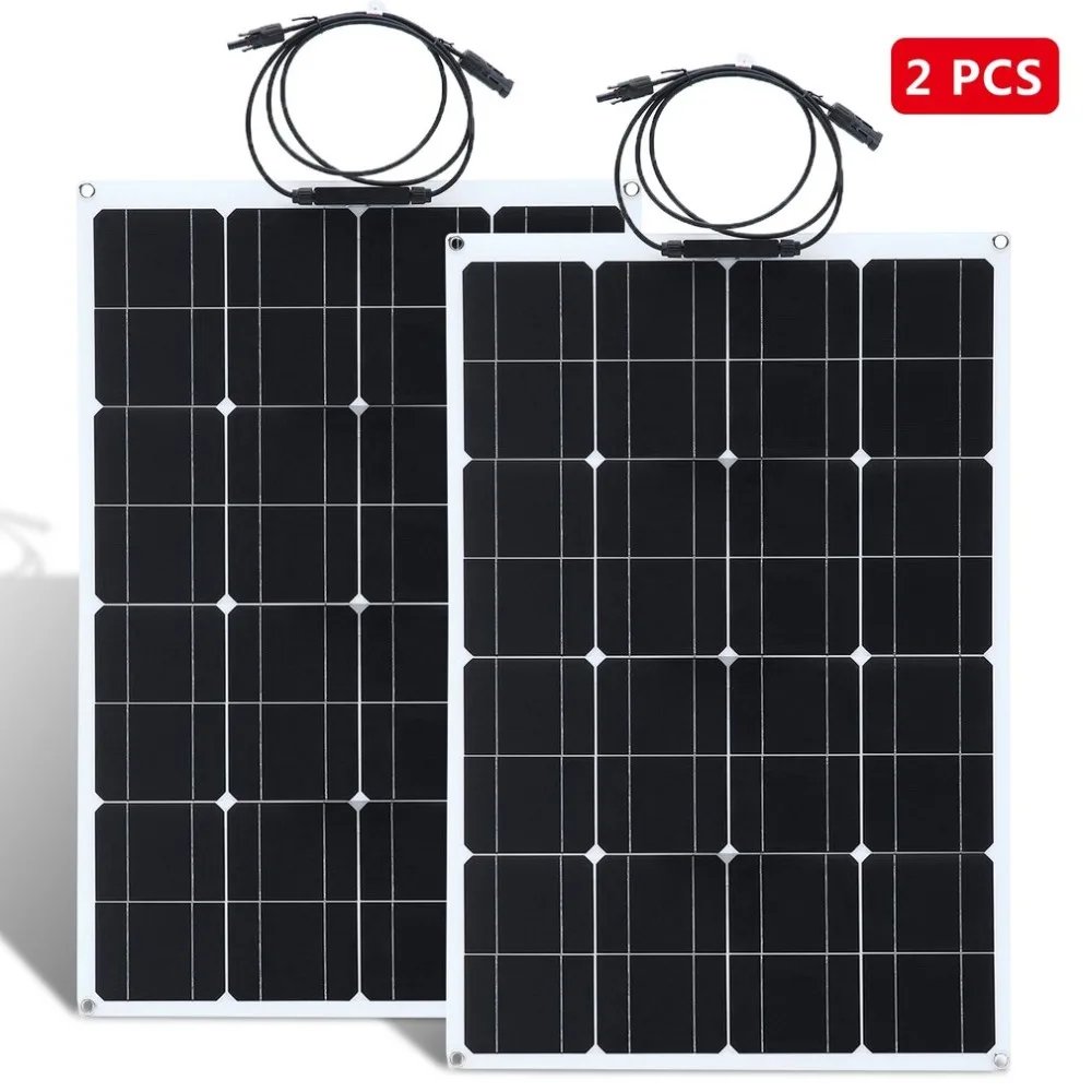 

Durable Sun Power Module 2 PCS 80W Monocrystalline Solar Panel With 20A Battery Charger Outdoor Camping Power Supply