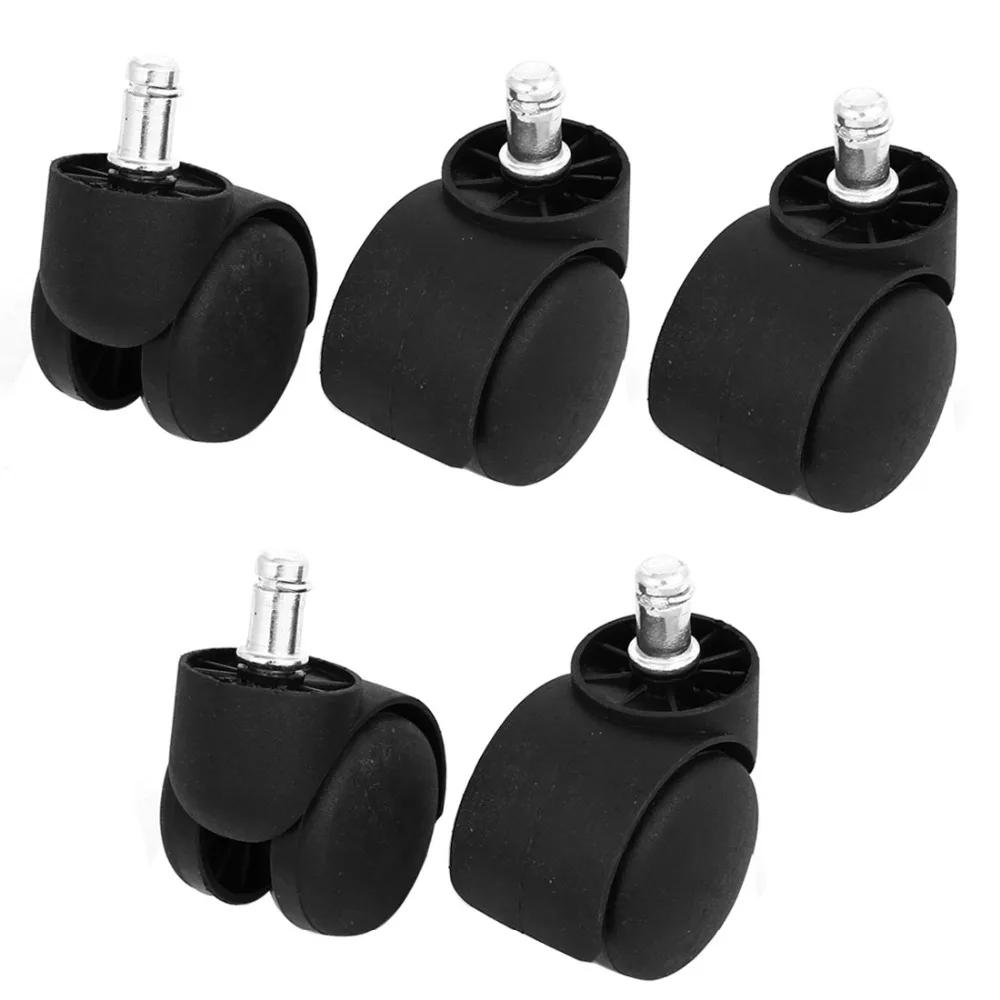 uxcell 5PCS Grip Ring Stem Office Chair Swivel Twin Wheel Caster 11 x