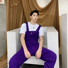 Высокое качество супер красивый чистящий комбинезон новые мужские комбинезоны повседневные Свободные Комбинезоны тренд Молодежные брюки мужские