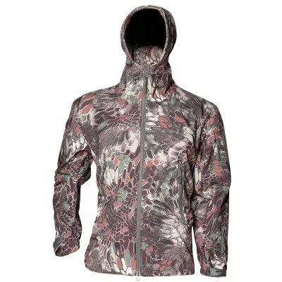 Одежда для охоты, для улицы, Акула, кожа Tad V4, тактическая Millitary softshell куртка, костюм для мужчин, водонепроницаемая, боевая, флисовая куртка для мужчин - Цвет: Kryptek Mountian