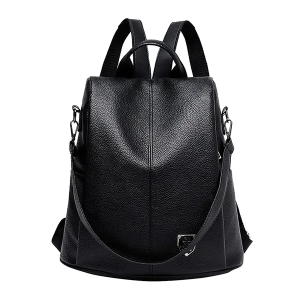 Унисекс кожаный рюкзак большой емкости водонепроницаемый рюкзак черный хаки Студенческая сумка houlders модная мужская женская однотонная сумка