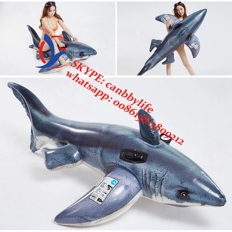 Сверхмощный Intex надувной большой белый наездник акулы на пляже водная Игрушка
