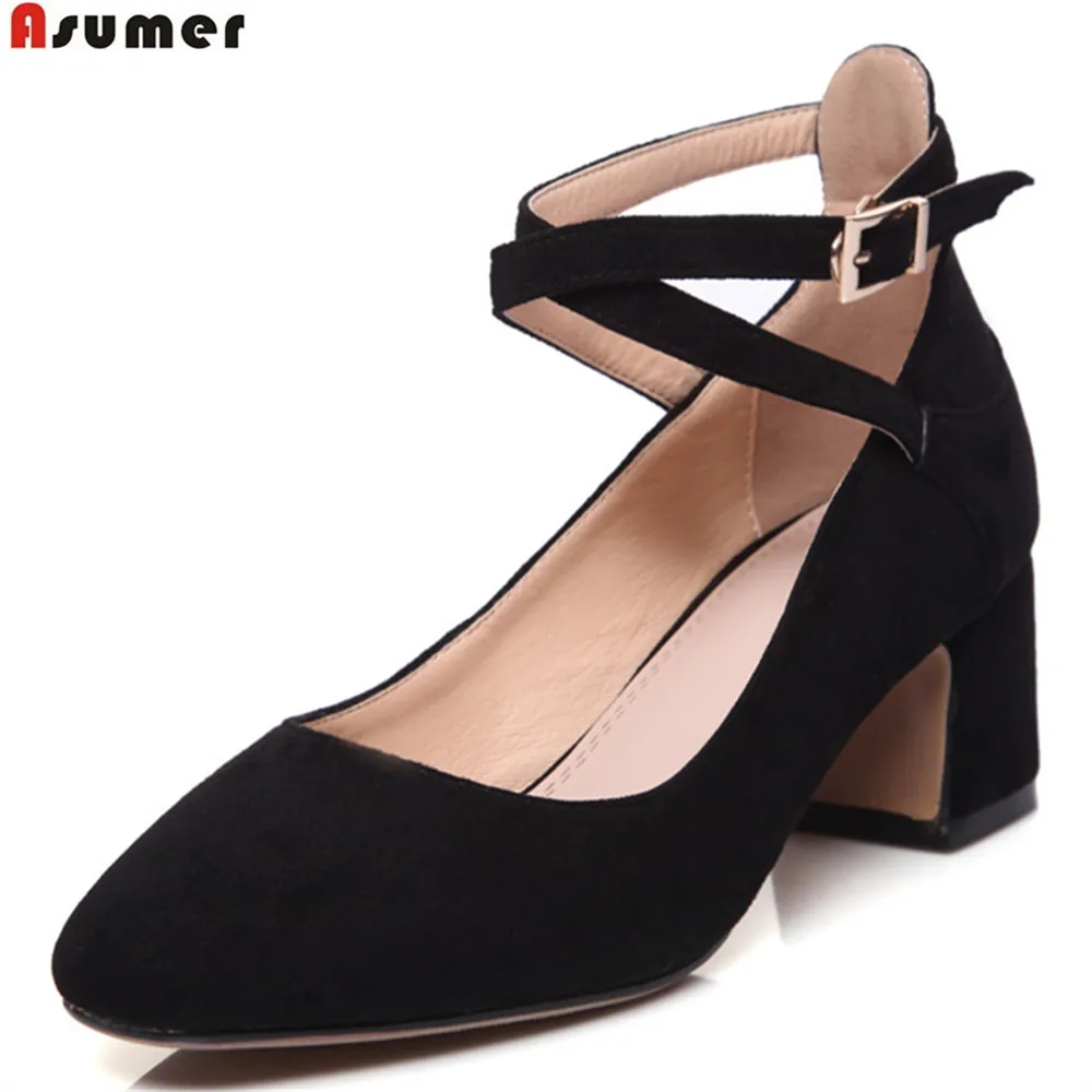 Cuir Noir Talons Hauts En Dames Rose Mode Suédé Simples Chaussures gray Green Carré Noir Automne Boucle Femmes Printemps army Asumer Gris rose Bout xFqwUTa6