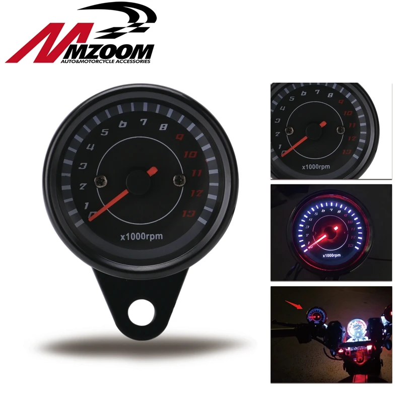 

Universal 12V Motorcycle Tachometer Tacho Gauge Speedometer with LED Backlight Night Light Motorbike Moto Instrument Accessories