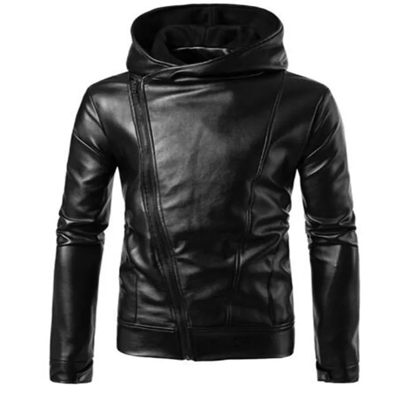 2018 New Polyester Hooded Detachable Men's Fashion Motorcycle Black PU