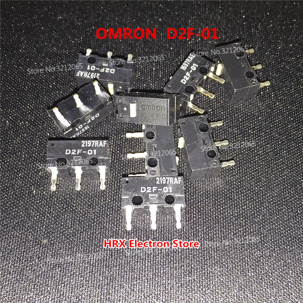 

New original Micro Switch D2F-01 mouse button 3pin 1.74N Gray point 10PCS/LOT