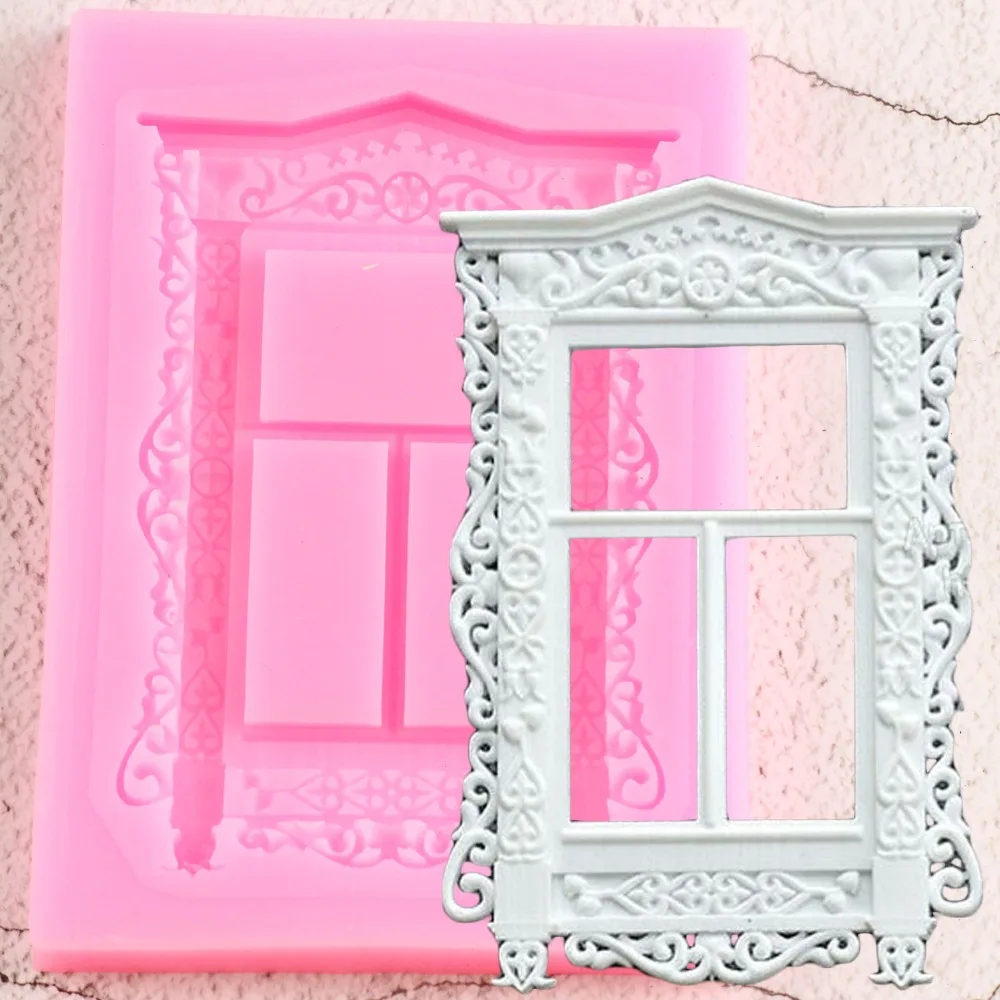 

Sugarcraft Window Silicone Mold DIY Frame Cake Border Fondant Mold Cake Decorating Tools Candy Clay Chocolate Gumpaste Molds