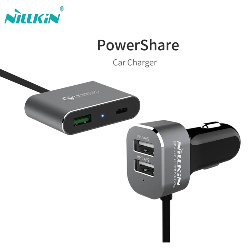 

Nillkin 4 Ports Dual USB Car Charger for Xiaomi for Google for Sansung Adapter Charger Micro Type-C Car Charger Free shipping