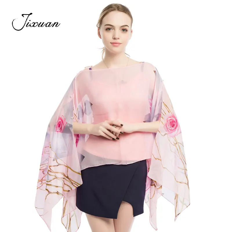 Hot Sale Print Silk Flower Scarf Foulard Femme Spring Summer Fashion Women Chiffon Clothing ...