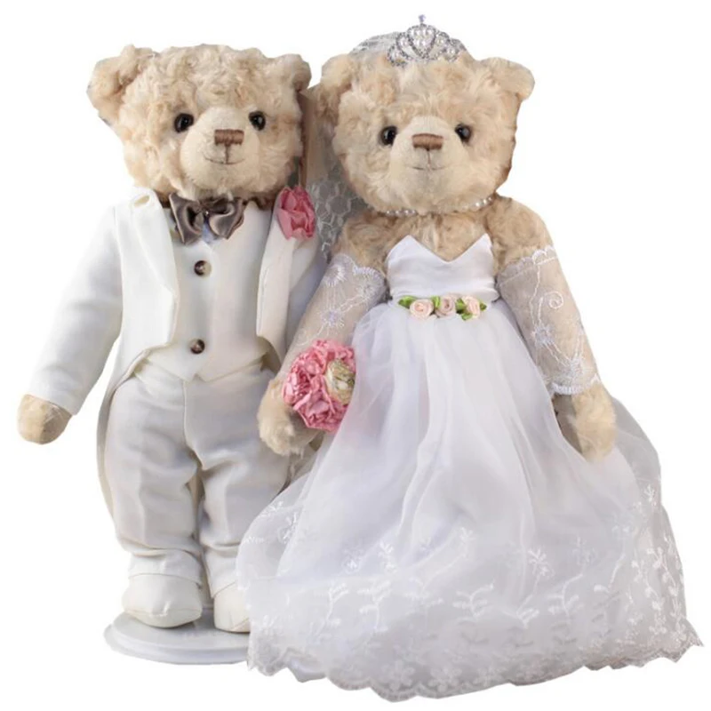 2pcs/lot NEW Wedding bear plush toy Wedding Gift Bride & Groom teddy