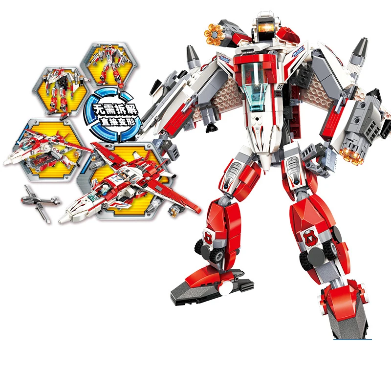 

763pcs Children's educational building blocks toy Compatible Legoings city Explosive Ranger Phantom Knight Deformation Robot