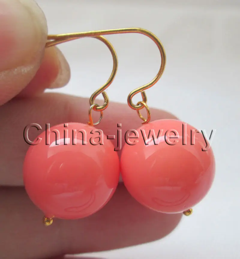 14mm pink coral color perfect round sea shell pearl earring - 14k gold filled Noble style Natural Fine jewe FREE SHIPPING
14mm pink coral color perfect round sea shell pearl earring - 14k gold filled Noble style Natural Fine jewe FREE SHIPPING