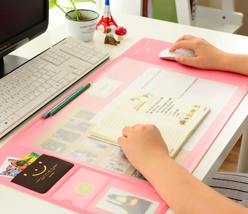 

Korea Hot Sale Kawaii Candy Color Office Mat Multifunctional Weekly Planner Organizer Desk Table Storage Memo Mat Learning Pad