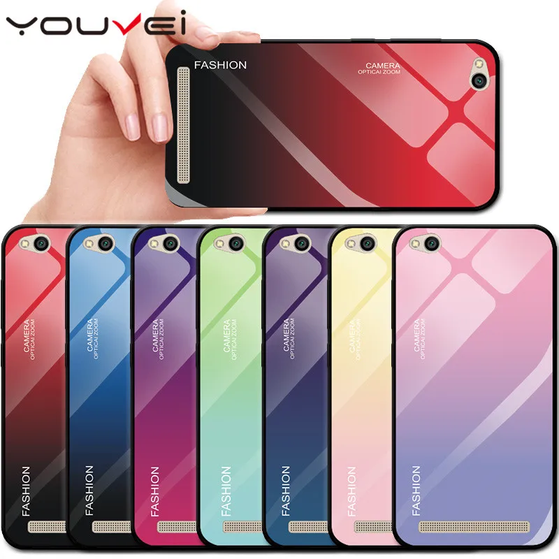 YOUVEI Gradient Tempered Glass Case For Xiaomi Redmi 5A Redmi5A Cover for 5 A |
