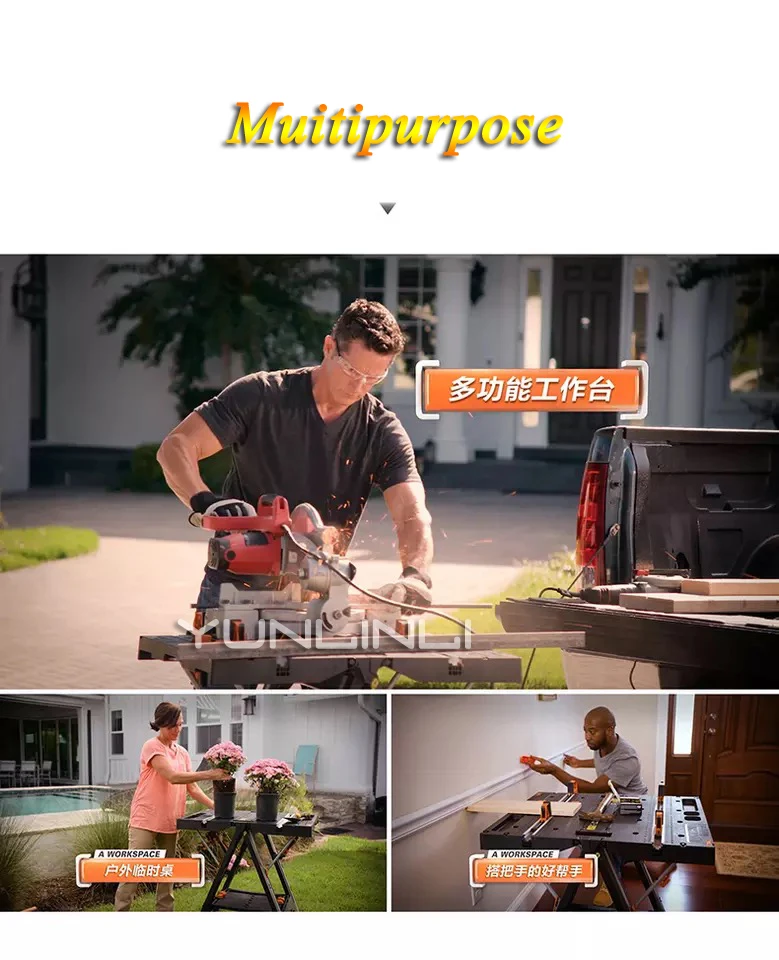 Foldable Woodworking Benches Multi-functional DIY Work Table Portable Hardware Benches with Strong Clamping Force