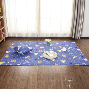 

Cotton fabric carpet bedroom coffee table bedside mat cotton crawling mat tatami rug anti-skid blanket machine washable