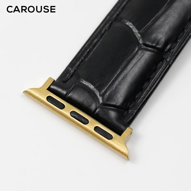 Carouse Watch Accessories Calf Genuine Leather Strap For Apple Watch Band 42mm 38mm Series 4/3/2/1 iWatch 44mm 40mm Watchband