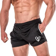 Мужские шорты для фитнеса на талии дышащие эластичные хлопковые свободные шорты для тренировок и упражнений для фитнеса баскетбольного бега