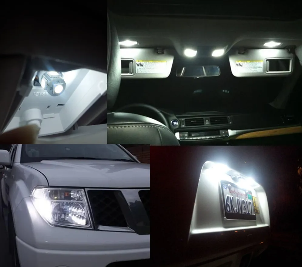 10 шт. авто Led T10 2825 194 W5W 168 175 автомобильная светодиодная купольная внутренняя