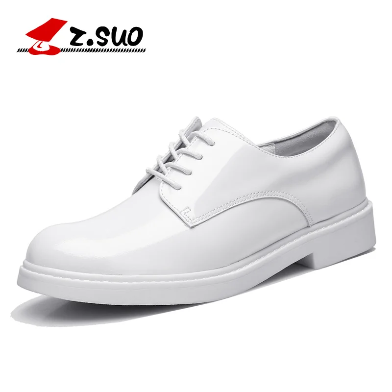 

ZSUO 2019 Spring NEW White Women's Flats Shoes Patent Leather Leisure Shoes For Woman Fathion Genuine Cow Leather Oxfords Shoes