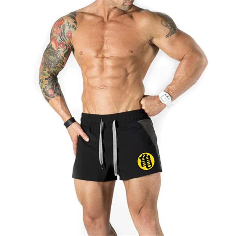 Брендовые летние мужские фитнес быстросохнущие шорты тренировочные спортивные шорты для бега Бодибилдинг средняя талия тренировки короткие брюки - Цвет: black22