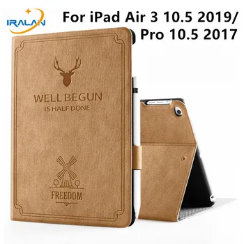 

New PU Leather Soft Silicone Case For Apple iPad Air 3 10.5 2019/Pro 10.5 inch 2017 Smart Cover with Pencil Holder+Screen film