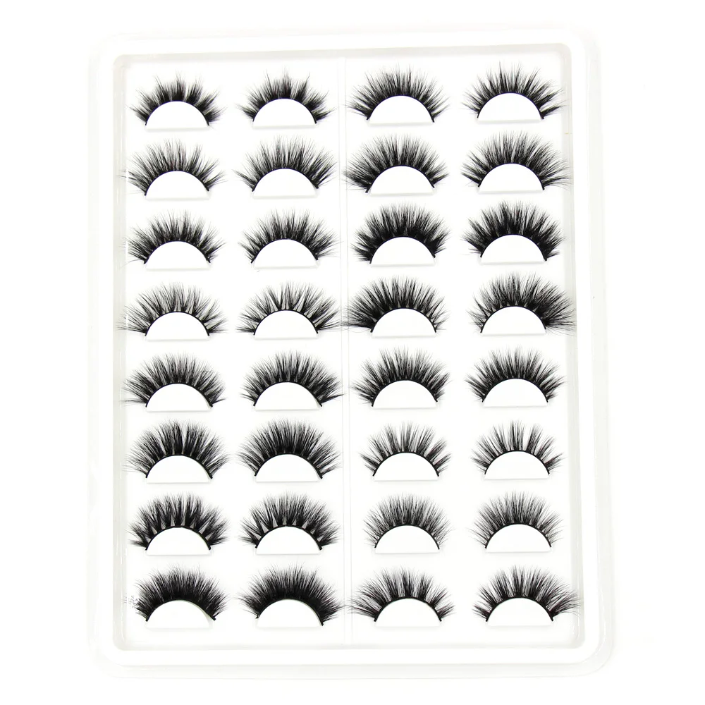 

SOQOZ 16 Pairs False Eyelashes 3D Mink Eyelashes Handmade Eye Lashes Real Mink Makeup Thick Fake False Eyelashes With Fluffy