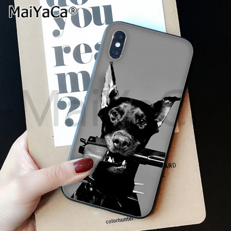 MaiYaCa животное такса собака добермана черный корпус телефона чехол для iphone 11 pro X XS MAX 66S 7 7plus 8 8Plus 5S SE XR