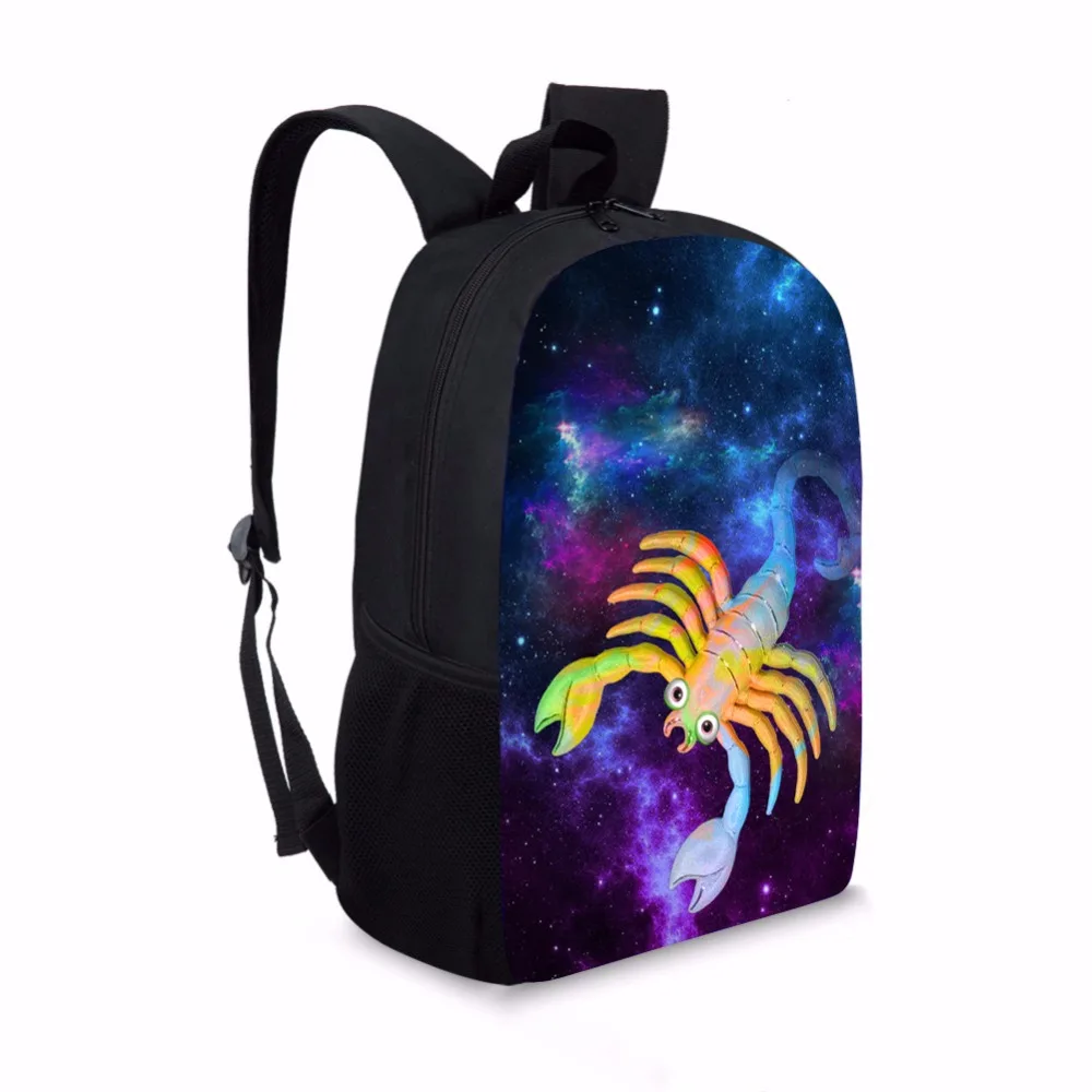 Forudesigns/многоцветный основной Обувь для мальчиков Galaxy Star школьная сумка тенденция Скорпион козьей Школьный для детей 3D дети Bagpack Mochila